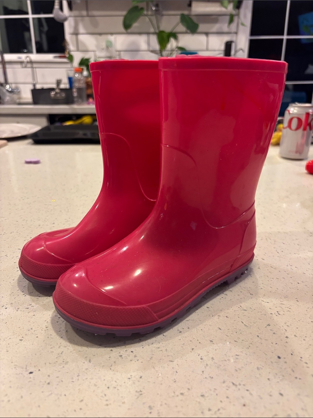 Kids Waterproof Pink Rain Boots — Classic Pull-On Style